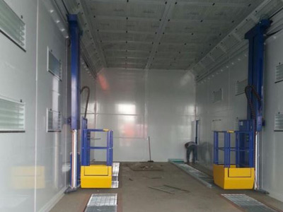 Cabina de pintura para camiones y plataforma de elevación en Arabia Saudita