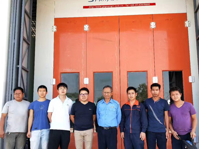 Cabina de pintura para camiones para proyecto militar en Myanmar
